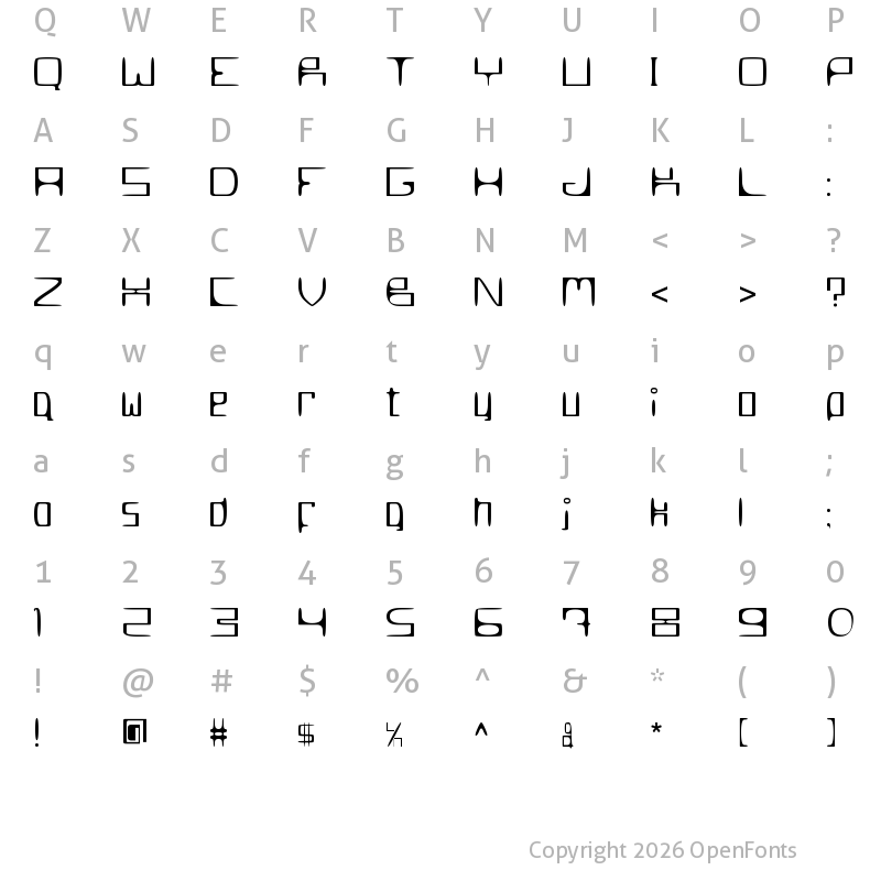 Character Map of MetroSlum Regular