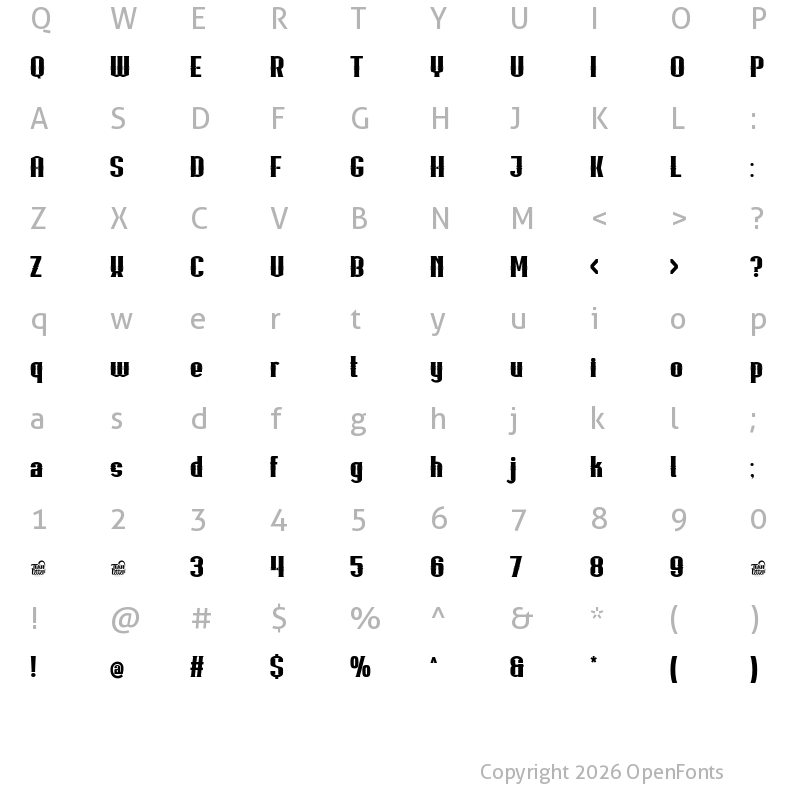 Character Map of METUBtrial Regular