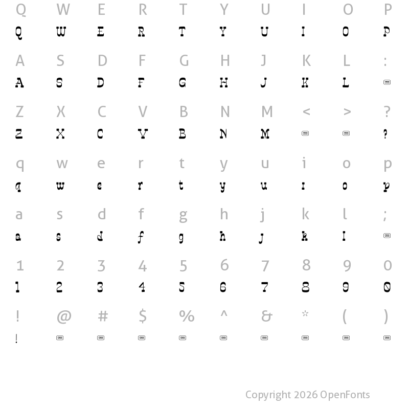 Character Map of Mexican City Free Trial Regular