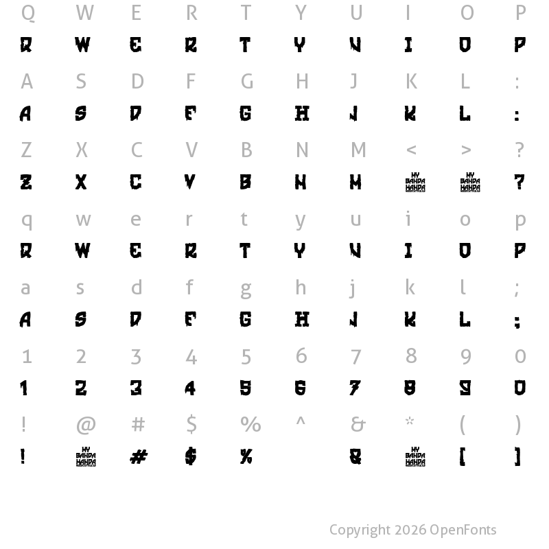 Character Map of Mi Banda Manda Regular