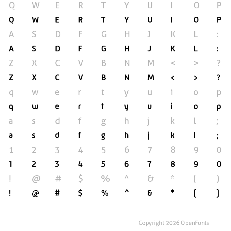 Character Map of Mic 32 New Rounded Medium