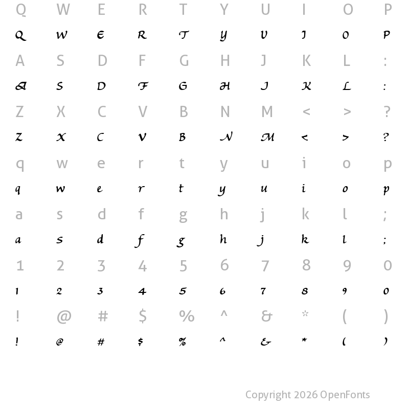 Character Map of Michaelmas Regular