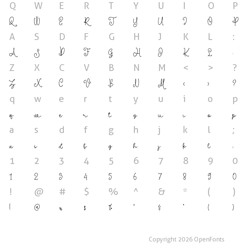 Character Map of Michela Austin Serif Regular