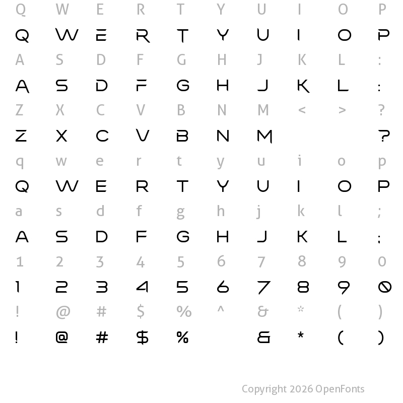 Character Map of Micker Regular