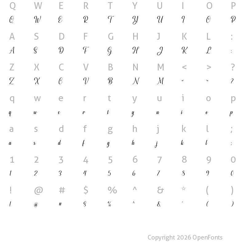 Character Map of Mickey Carley Regular