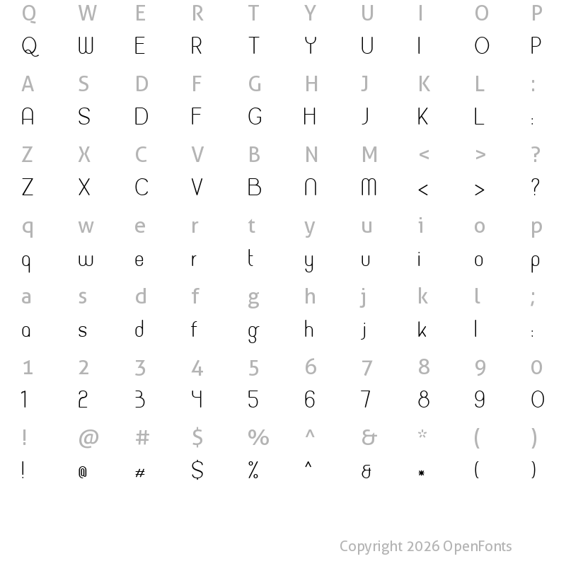 Character Map of Micolesther Free Bold