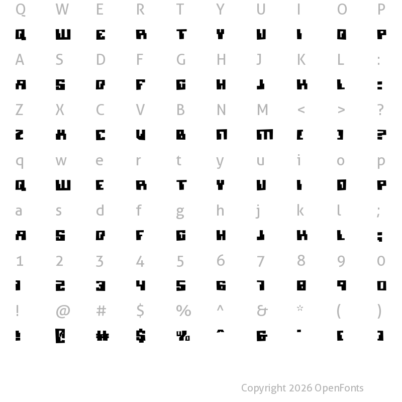 Character Map of Micronian Blown Regular