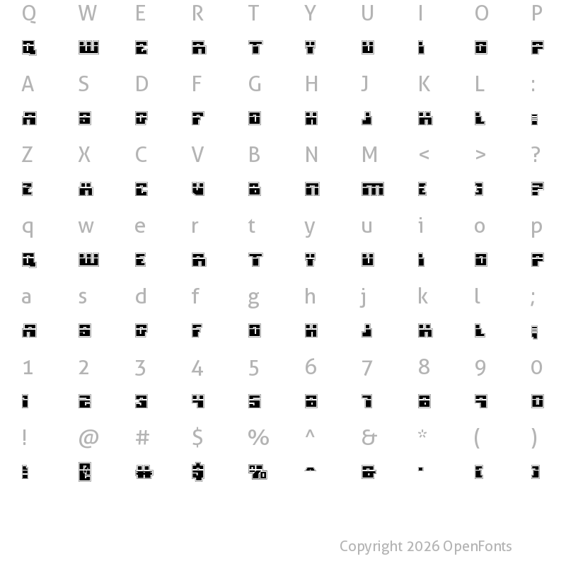 Character Map of Micronian Laser Academy Regular