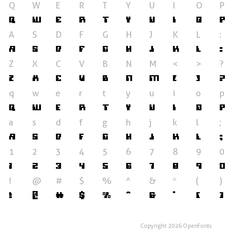 Character Map of Micronian Regular