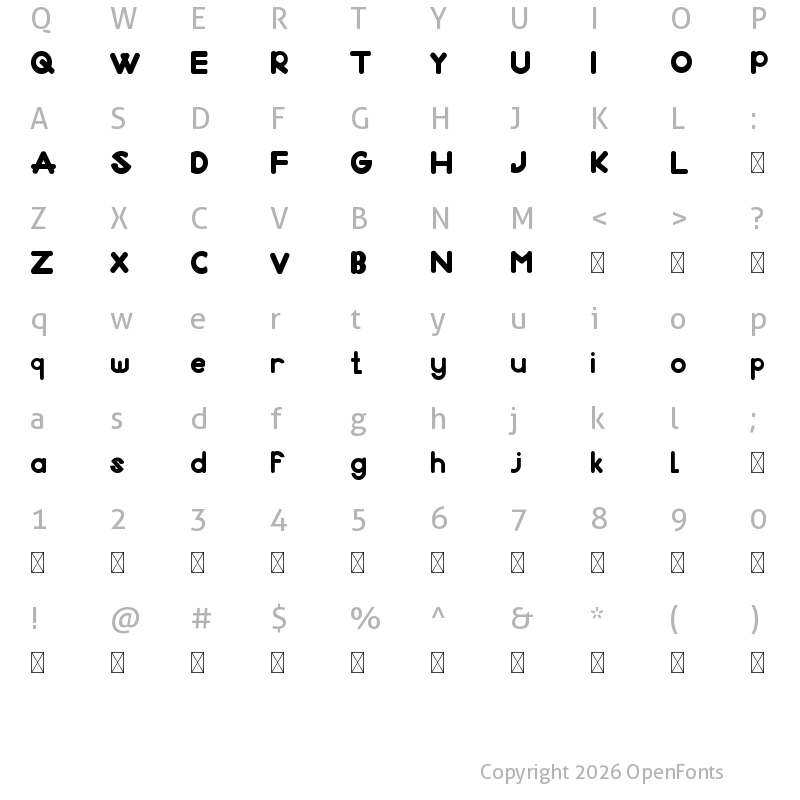 Character Map of Midazzle Demo Regular
