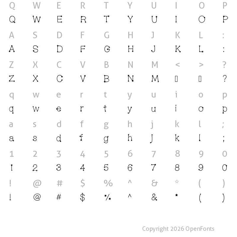Character Map of MidnightConstellations Medium