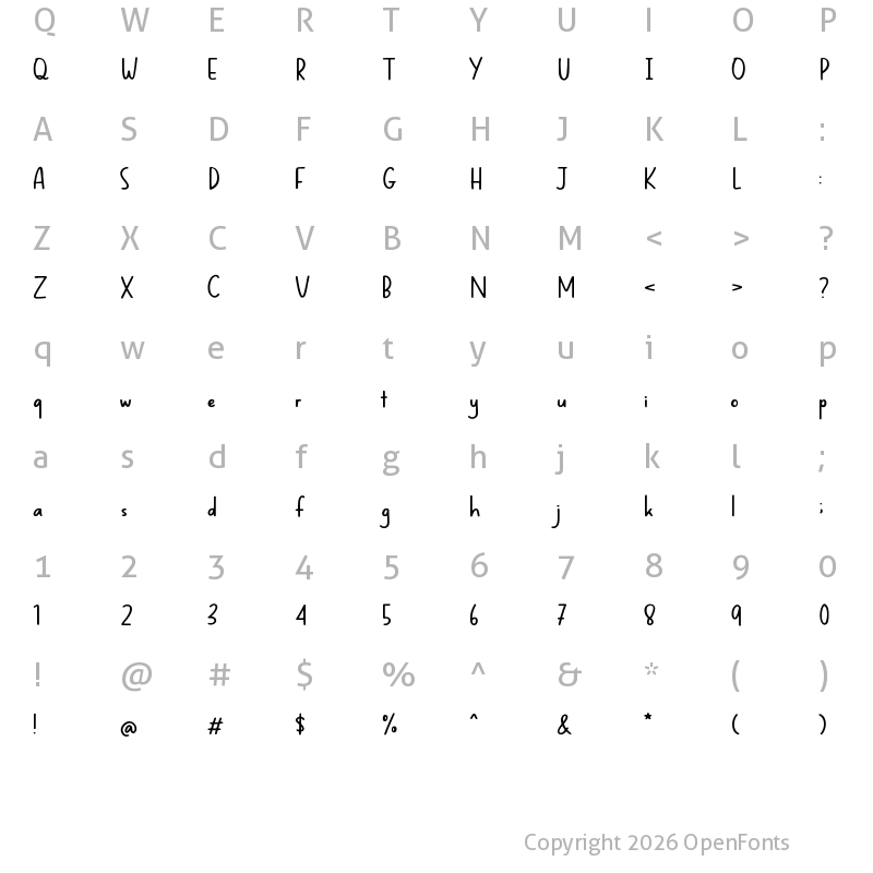 Character Map of Midspicy Regular