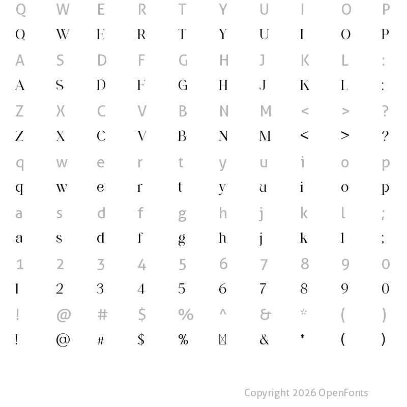 Character Map of MIDWATCHES Regular