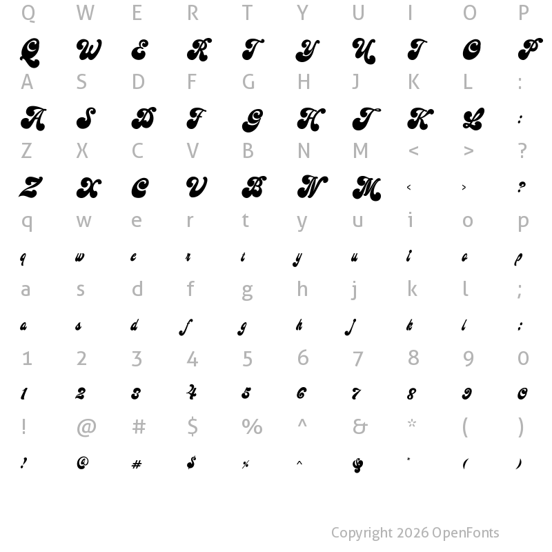 Character Map of Midway Retro Regular