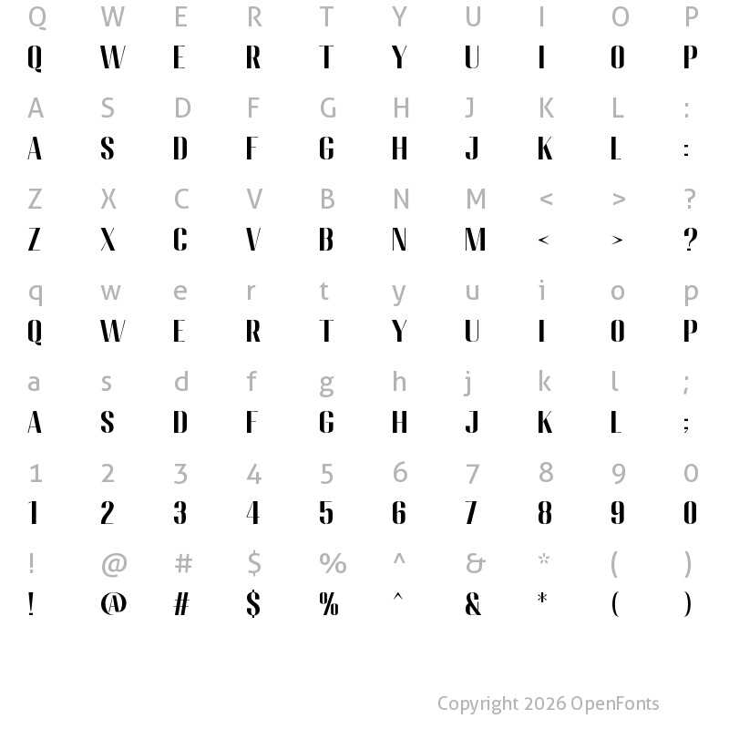 Character Map of Migha Bold
