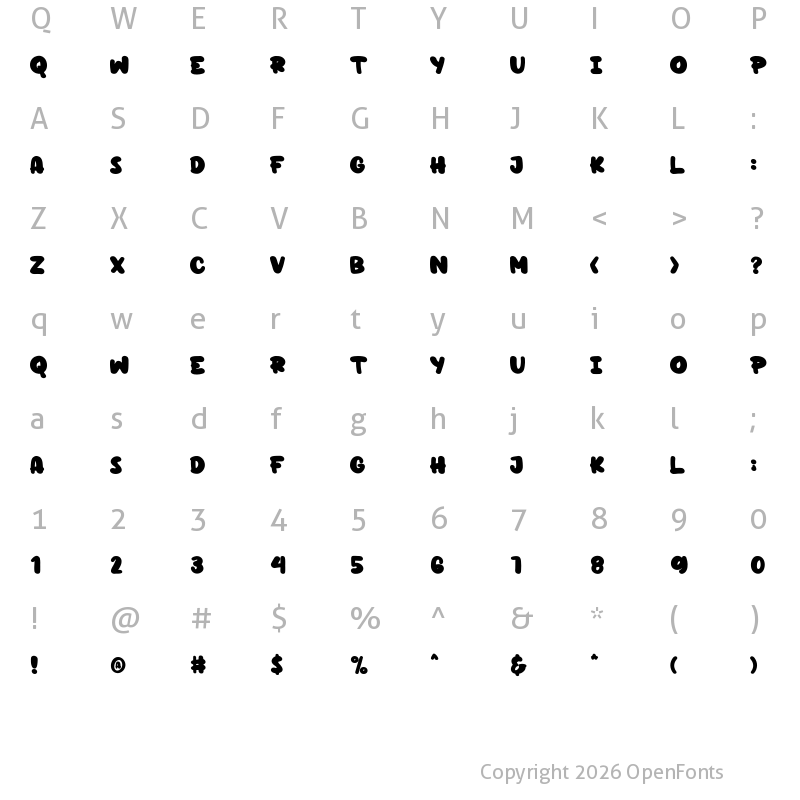 Character Map of Mighty Rogers Regular