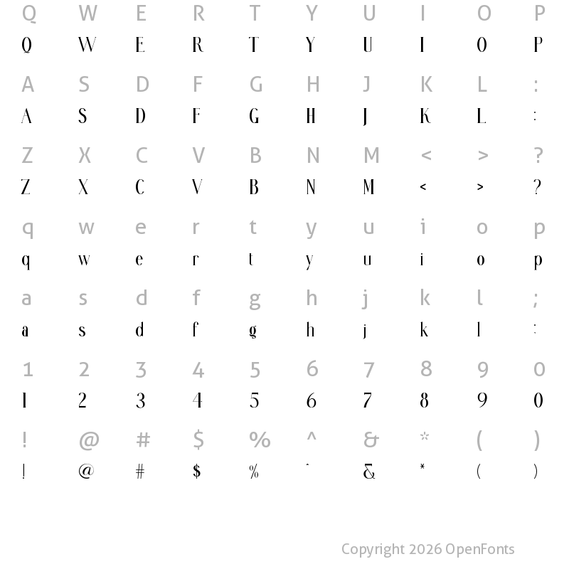 Character Map of Mignitte Regular