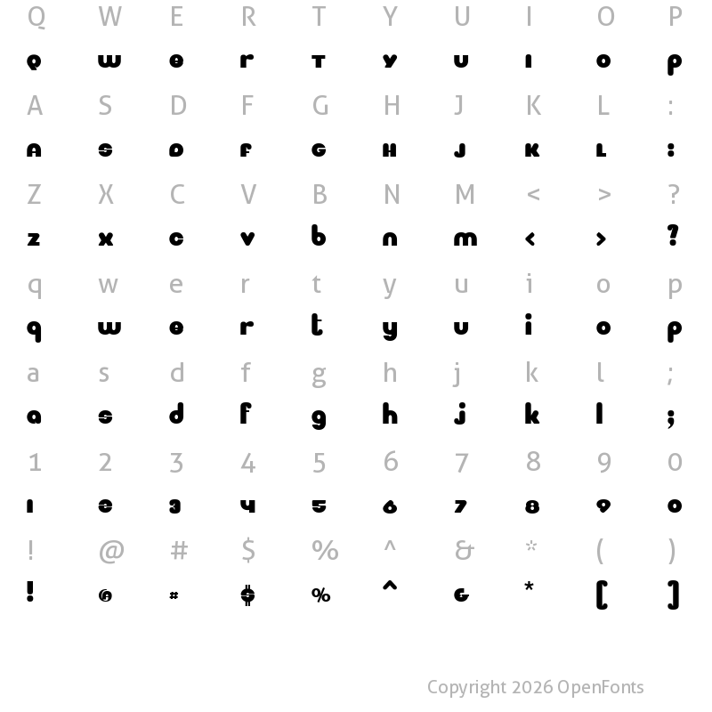 Character Map of Mignone Regular