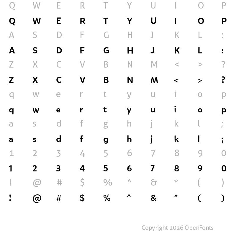 Character Map of Mikado Medium