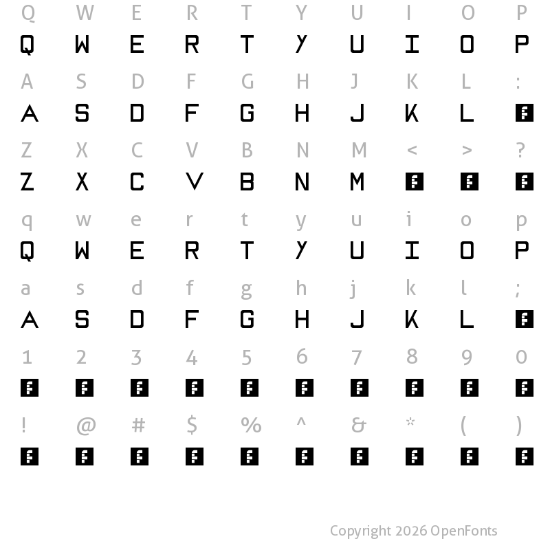 Character Map of MIKE Regular