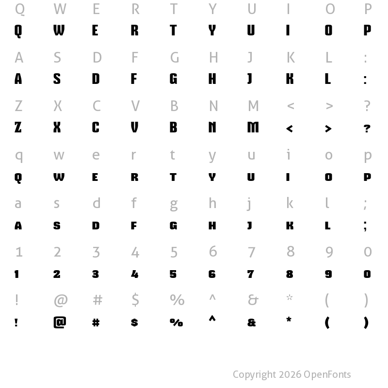 Character Map of MikodacsPCS Regular
