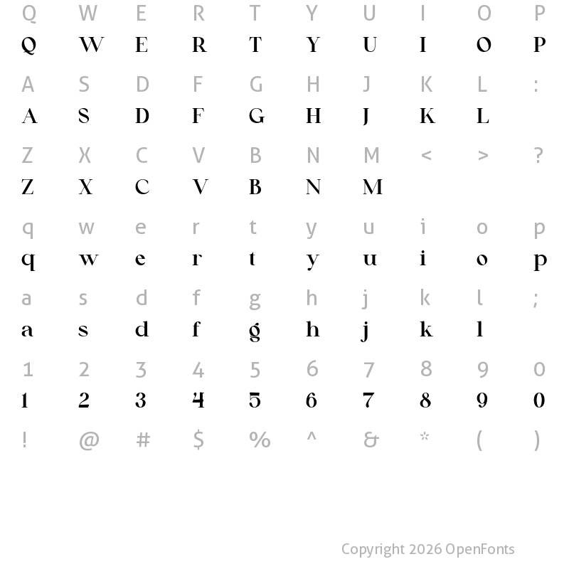 Character Map of Milden Regular