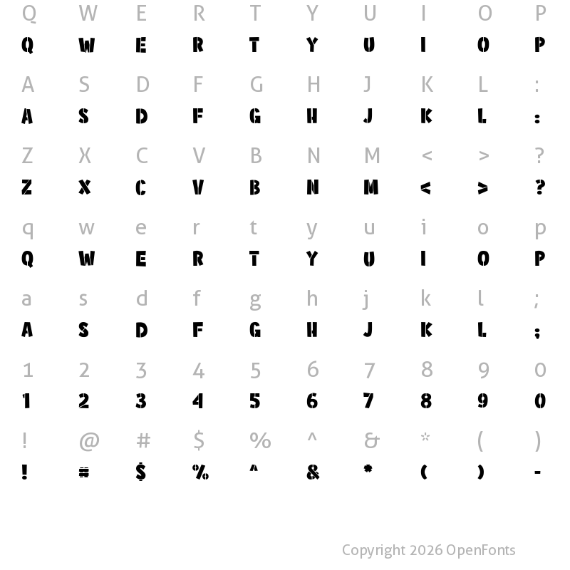 Character Map of Military Kid Regular