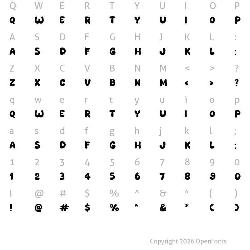 Character Map of Milk Mango Regular