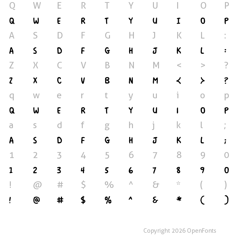 Character Map of Milk Mustache BB Bold