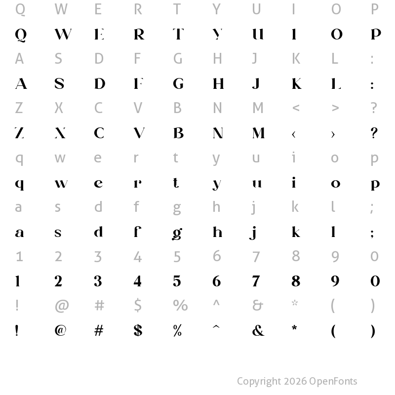 Character Map of Milkipack Regular