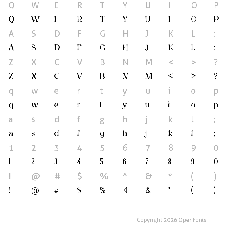 Character Map of Milkway Regular