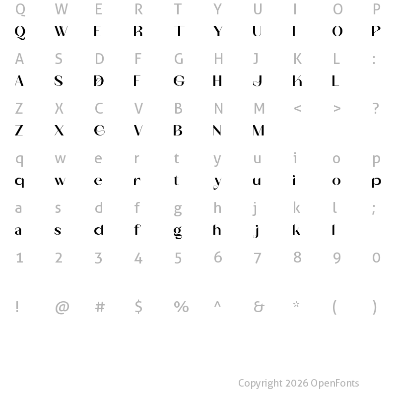 Character Map of Milky Regular