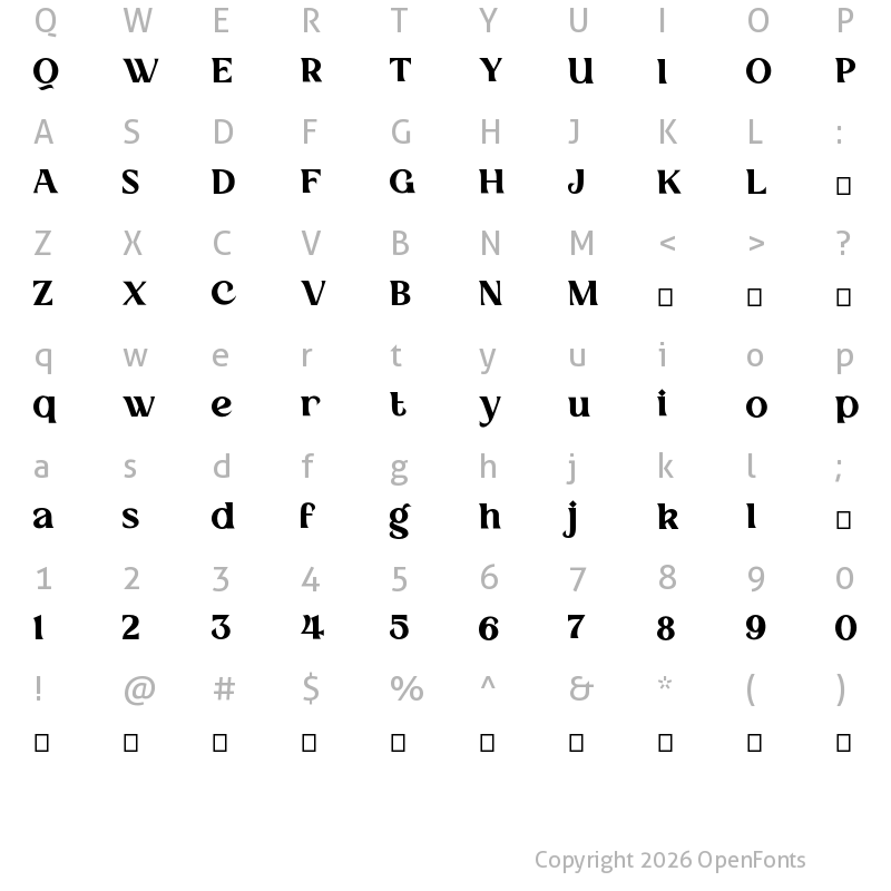Character Map of Milky Sundae Regular