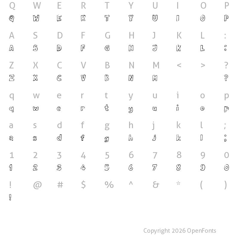 Character Map of Milord Regular