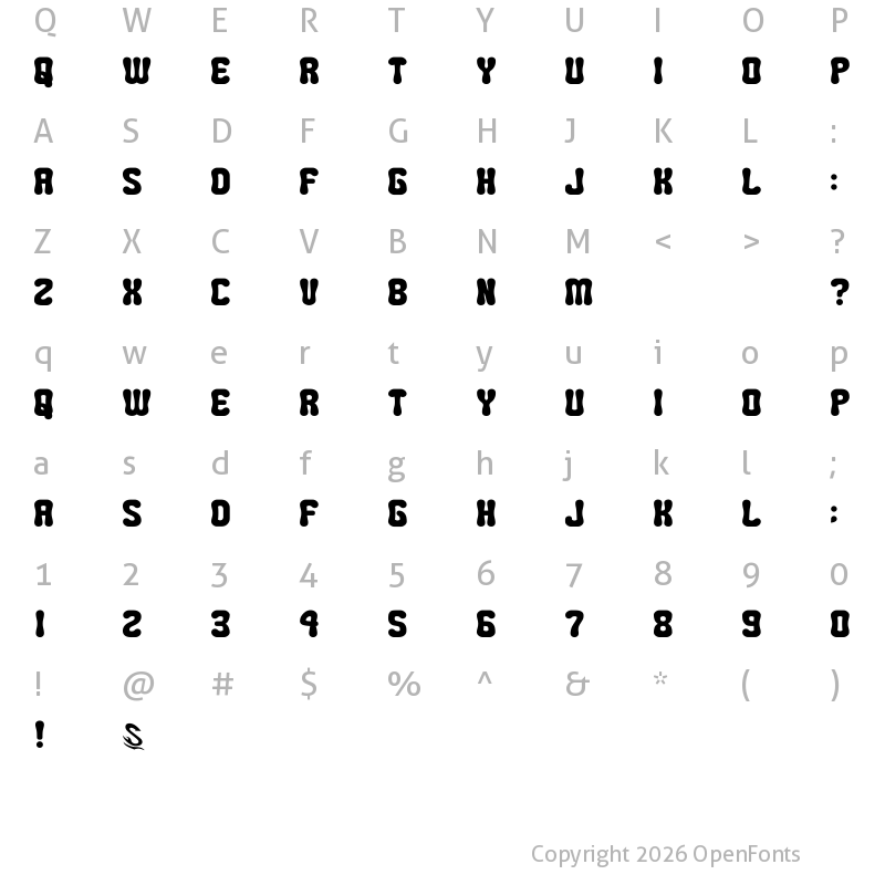 Character Map of MINI POP__G Gomarice Fnot