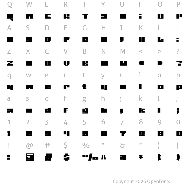 Character Map of Minio Regular