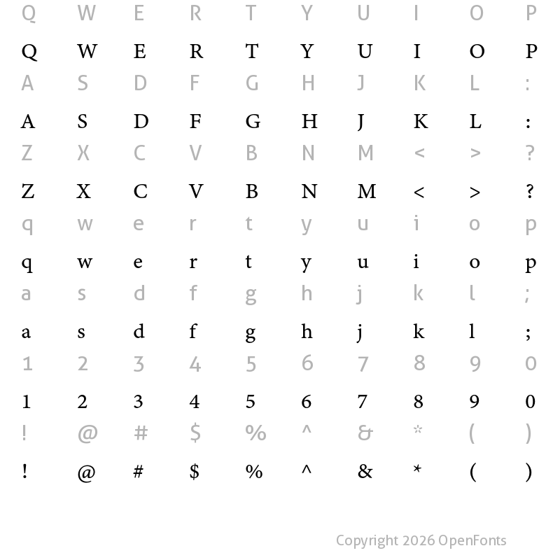 Character Map of Minion 3 Caption Regular