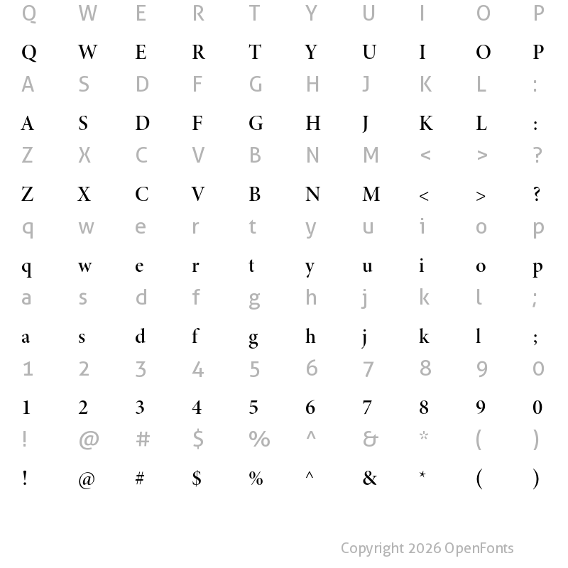 Character Map of Minion 3 Display Semibold