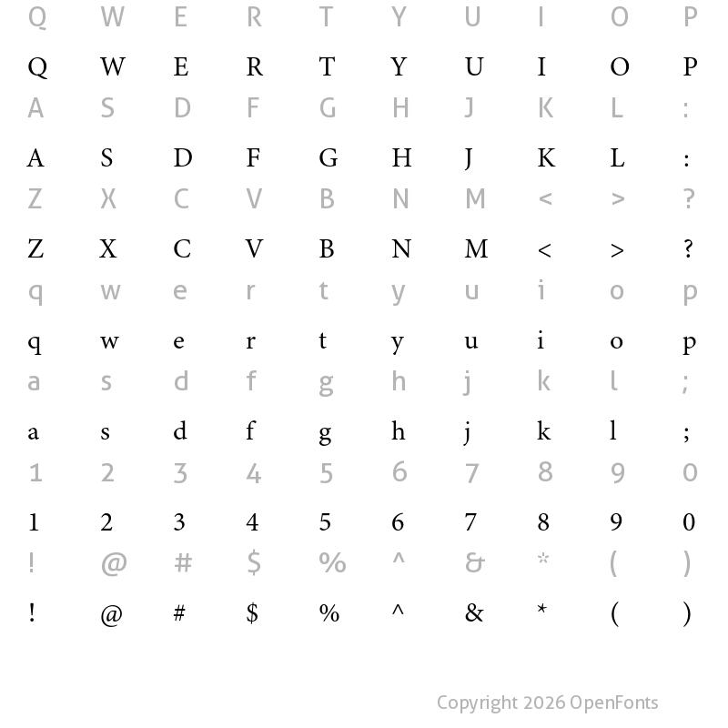Character Map of Minion 3 Regular