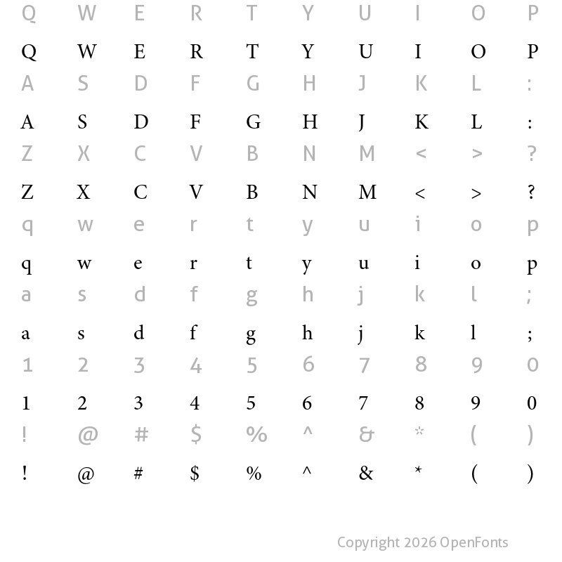 Character Map of Minion 3 Subhead Medium