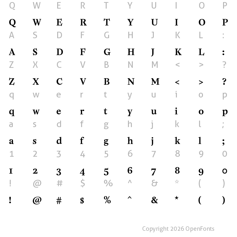 Character Map of Minipax Semi Bold