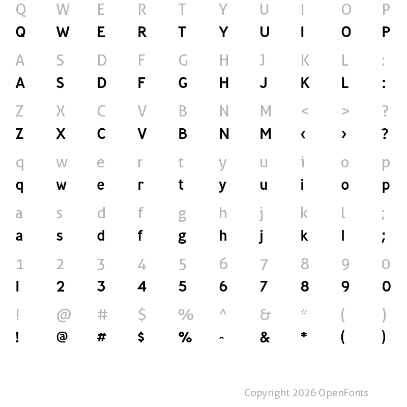 Character Map of Ministry Medium