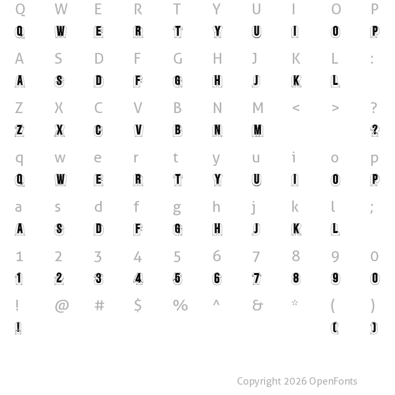 Character Map of Minstrels Regular