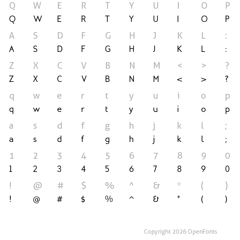 Character Map of Mint Spirit No2 Regular