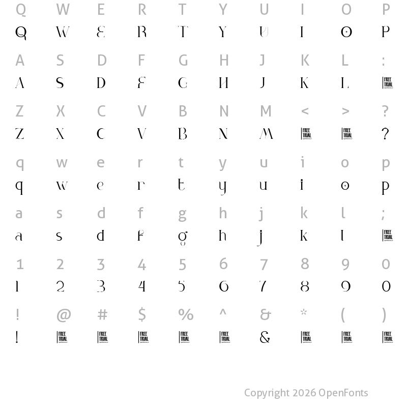 Character Map of Mioge Free Trial