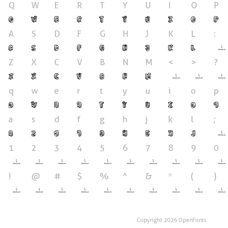 Character Map of Mirror Mirror Regular