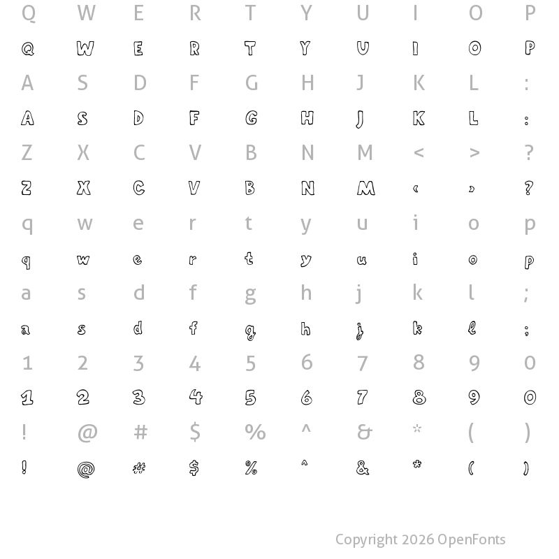 Character Map of Mirvoshar Regular