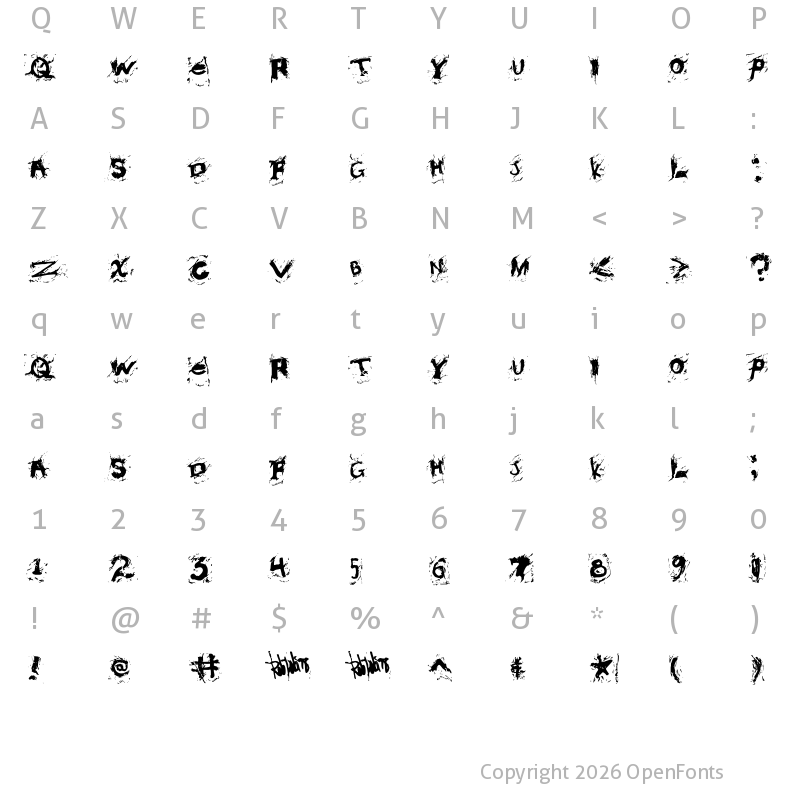 Character Map of Misconstrued Regular