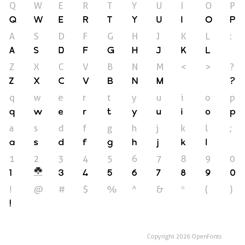 Character Map of Misegar Bold