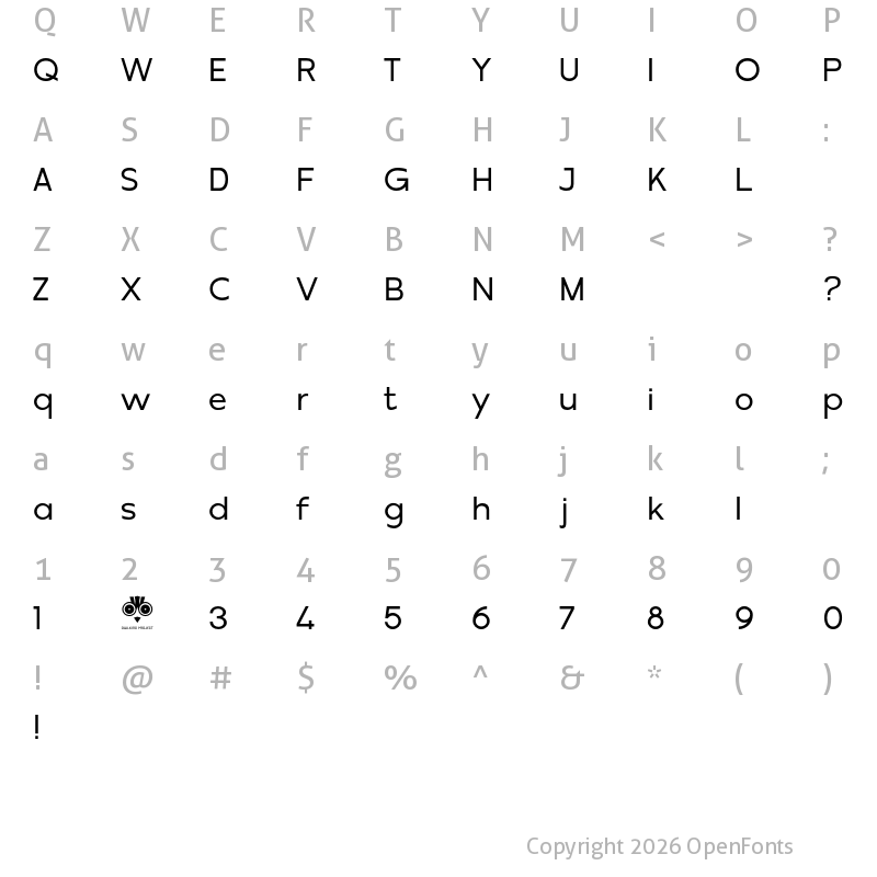 Character Map of Misegar Medium